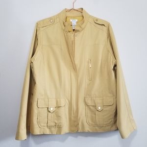 Liz & co. Mustard yellow zip up jacket (h)